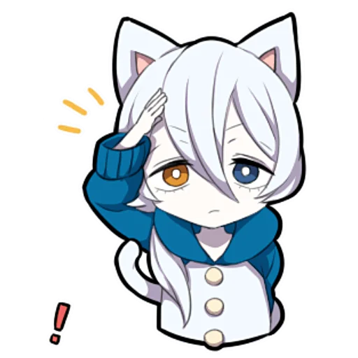 😌 Стикер «Белый котёнок ч.1» для Telegram