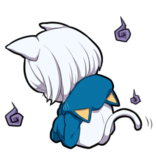 😔 Стикер «Белый котёнок ч.1» для Telegram