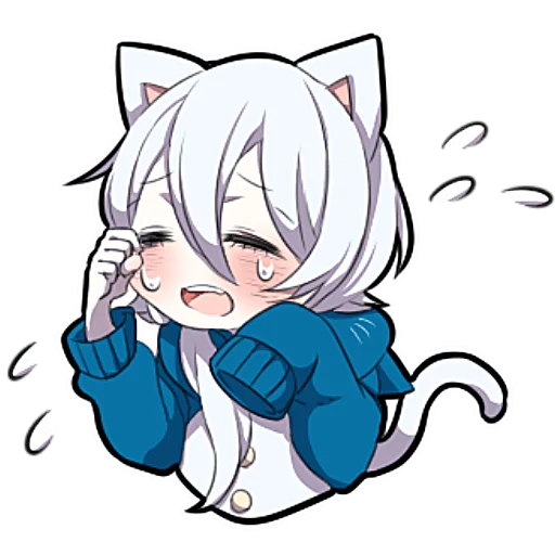 😭 Стикер «Белый котёнок ч.1» для Telegram
