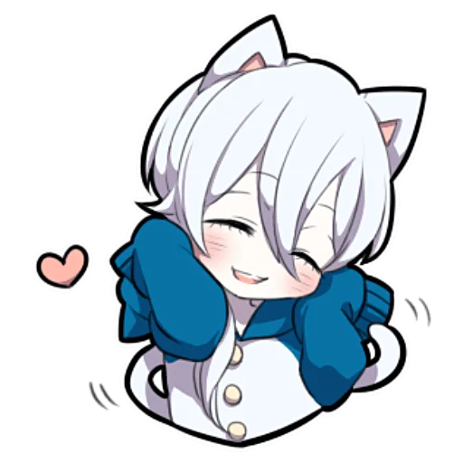 🥰 Стикер «Белый котёнок ч.1» для Telegram