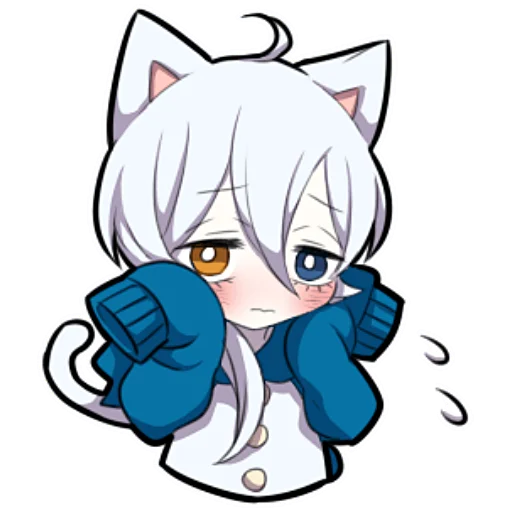 😔 Стикер «Белый котёнок ч.1» для Telegram