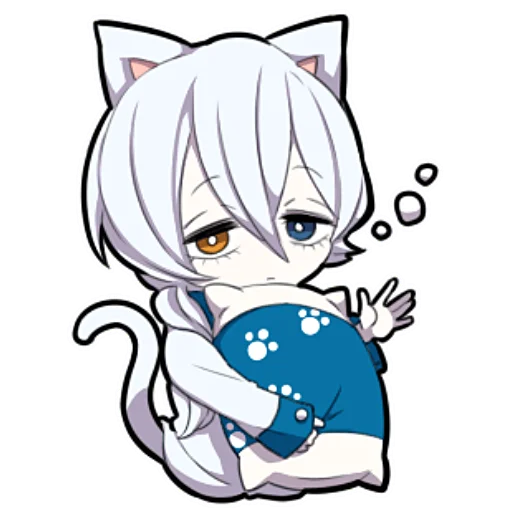😴 Стикер «Белый котёнок ч.1» для Telegram