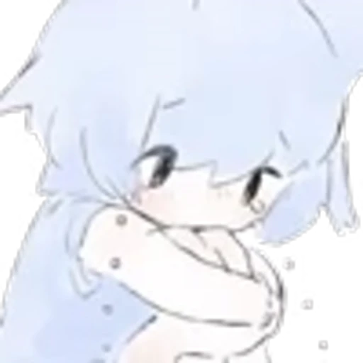 😭 Эмодзи «soft blue girls» для Telegram
