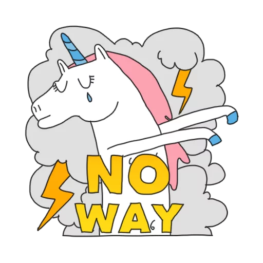 👎 Стикер «Best Friend Of Unicorn» для Telegram