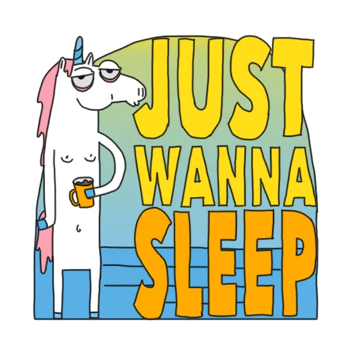😴 Стикер «Best Friend Of Unicorn» для Telegram