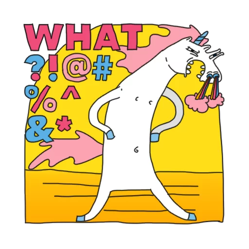 😡 Стикер «Best Friend Of Unicorn» для Telegram