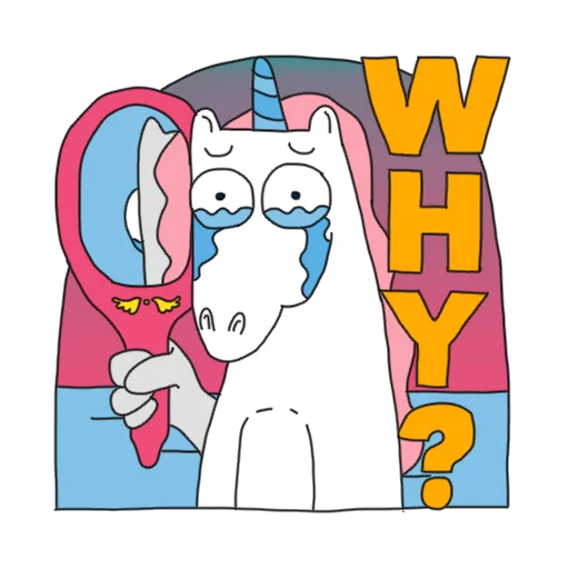 😥 Стикер «Best Friend Of Unicorn» для Telegram