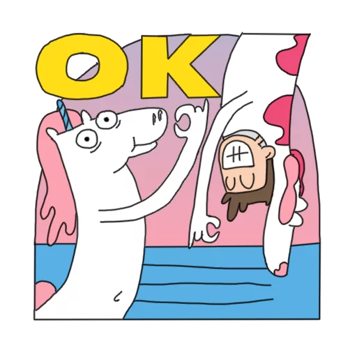 👌 Стикер «Best Friend Of Unicorn» для Telegram