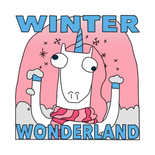 ☃ Стикер «Best Friend Of Unicorn» для Telegram