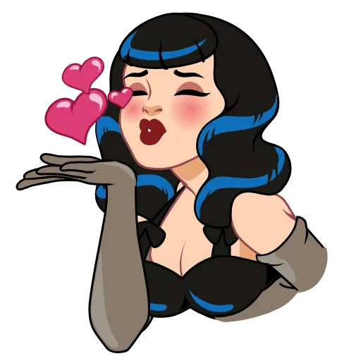 😘 Стикер «Bettie Page» для Telegram