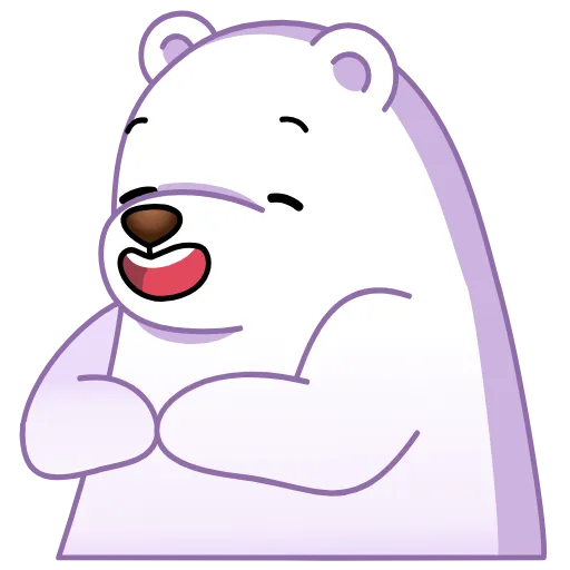 😄 Стикер «Белый мишка» для Telegram