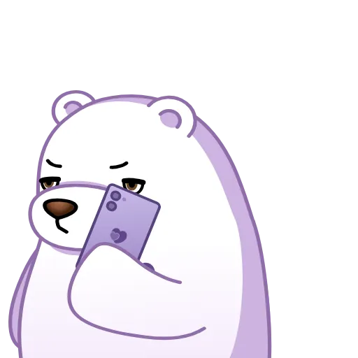 😑 Стикер «Белый мишка» для Telegram