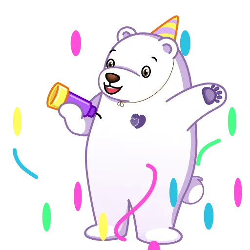 🥳 Стикер «Белый мишка» для Telegram
