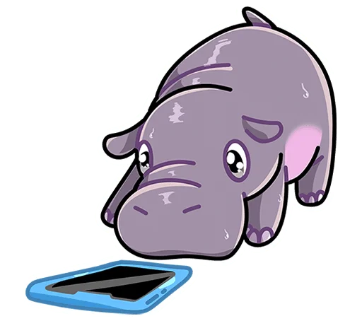 🫠 Стикер «Бегемотик Биги без надписей» для Telegram