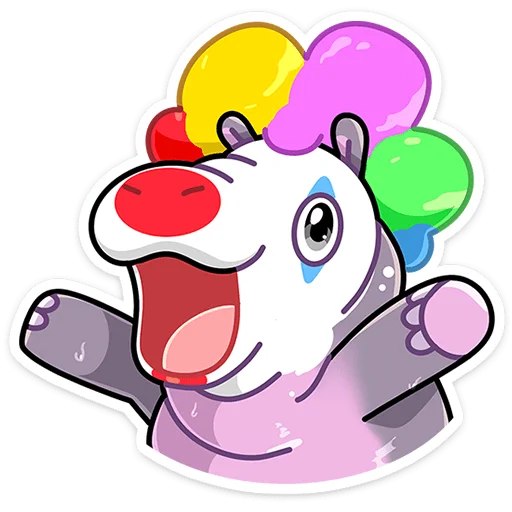🤡 Стикер «Бегемотик Биги без надписей» для Telegram