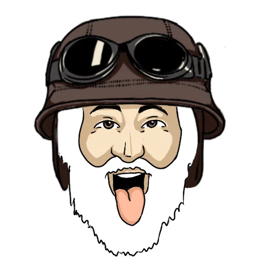 😛 Стикер «Байкер Бородач» для Telegram