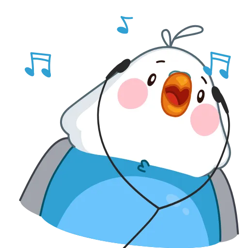 🎧 Стикер «Голубой Птенчик» для Telegram