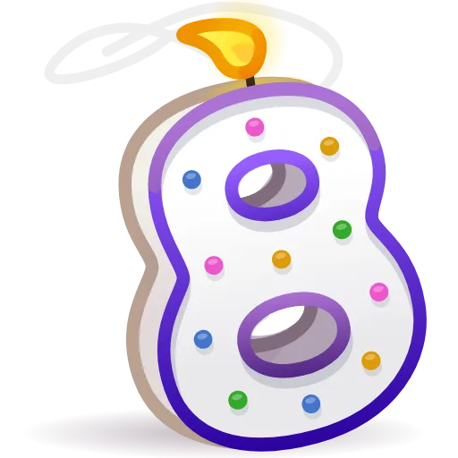 Стикер 9 birthday #cute