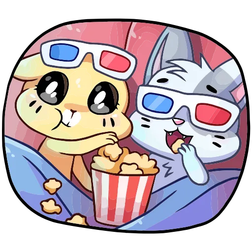 🍿 Эмодзи «Бисквит и Ванилька вместе навсегда» для Telegram