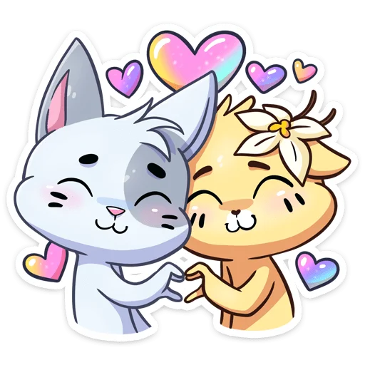 🥰 Стикер «Бисквит и Ванилька вместе навсегда» для Telegram