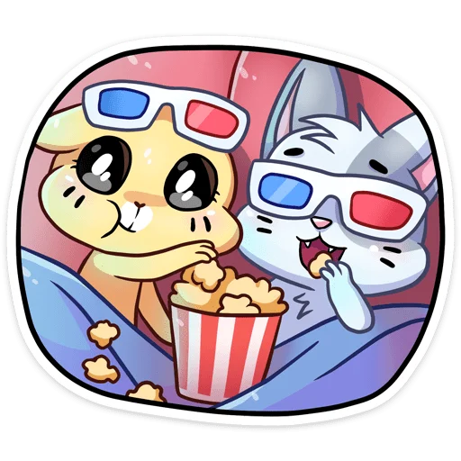 🍿 Стикер «Бисквит и Ванилька вместе навсегда» для Telegram