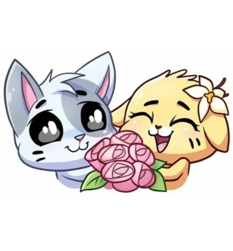 🤩 Стикер «Бисквит и Ванилька» для Telegram