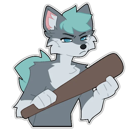 🦇 Стикер «Rix (Wolfdog & Dogzilla)» для Telegram