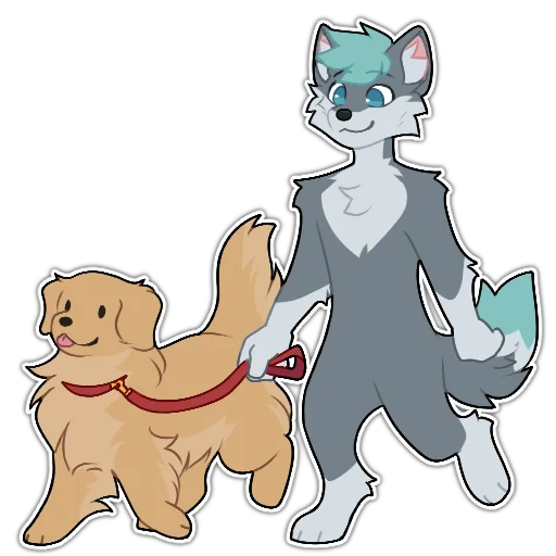 🦮 Стикер «Rix (Wolfdog & Dogzilla)» для Telegram