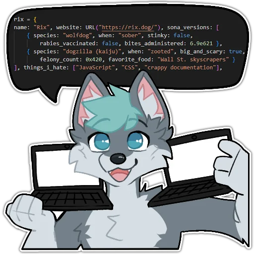 🤓 Стикер «Rix (Wolfdog & Dogzilla)» для Telegram