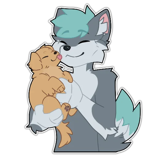 🥰 Стикер «Rix (Wolfdog & Dogzilla)» для Telegram