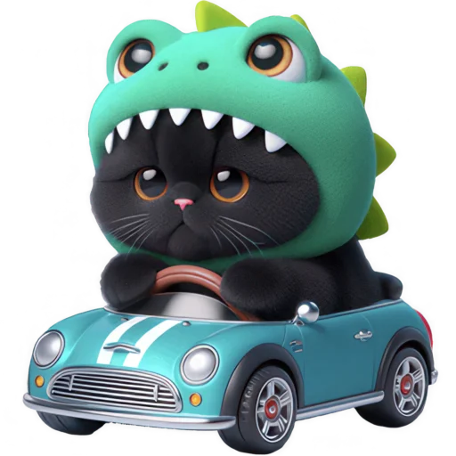 🚙 Стикер «Пушистый Стегозавр» для Telegram
