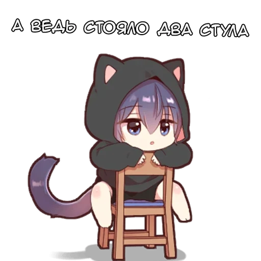 🪑 Стикер «Черный кот» для Telegram
