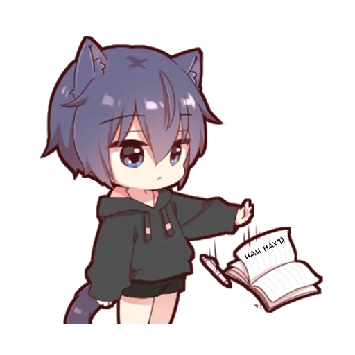 📖 Стикер «Черный кот» для Telegram