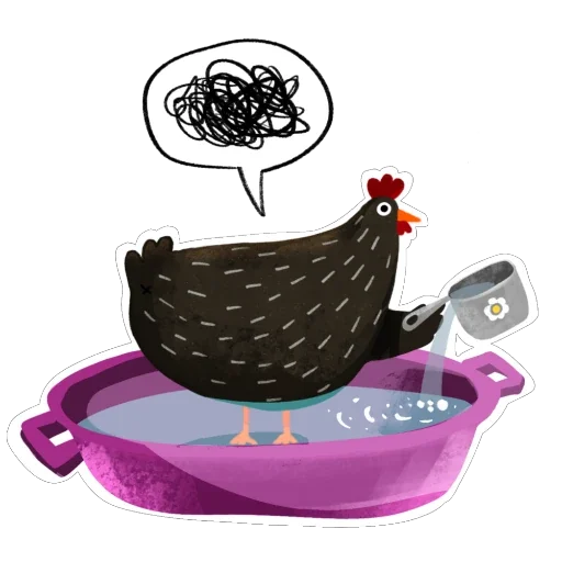 🧼 Стикер «Черная курица» для Telegram