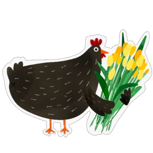 💐 Стикер «Черная курица» для Telegram