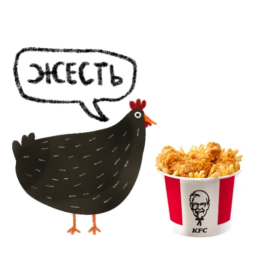 🍗 Стикер «Черная курица» для Telegram