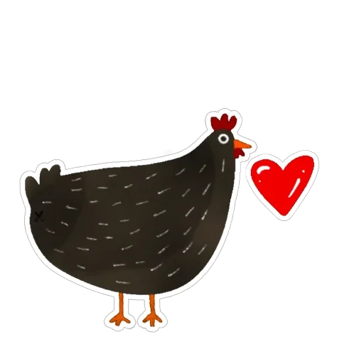 ❤ Стикер «Черная курица» для Telegram