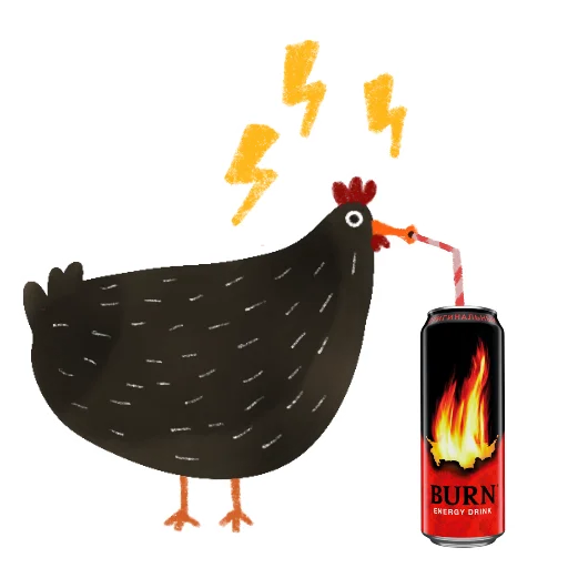 🔋 Стикер «Черная курица» для Telegram