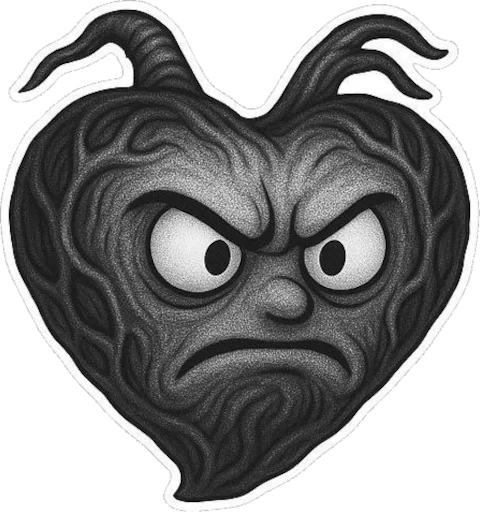 😤 Стикер «Black heart» для Telegram