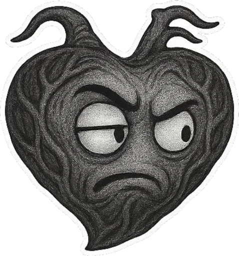 😟 Стикер «Black heart» для Telegram