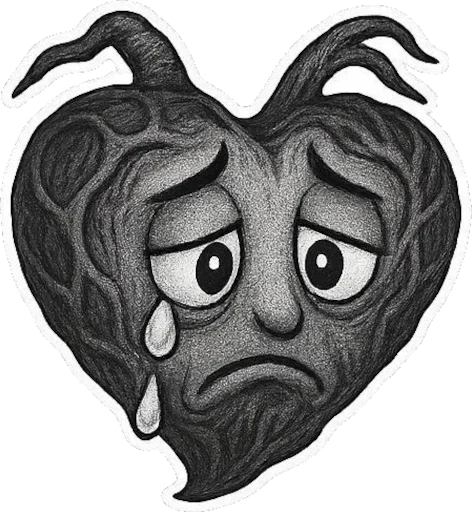 😭 Стикер «Black heart» для Telegram