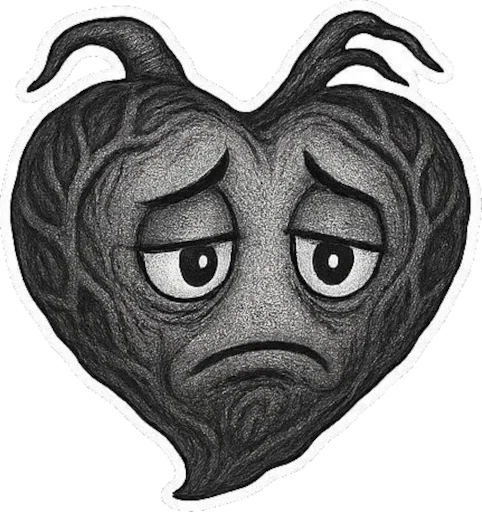 😔 Стикер «Black heart» для Telegram