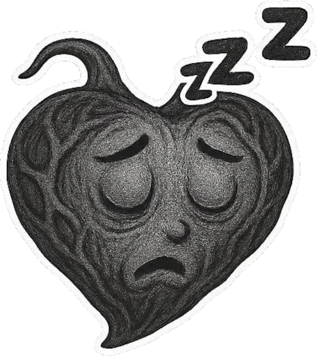 😴 Стикер «Black heart» для Telegram