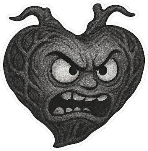 😠 Стикер «Black heart» для Telegram