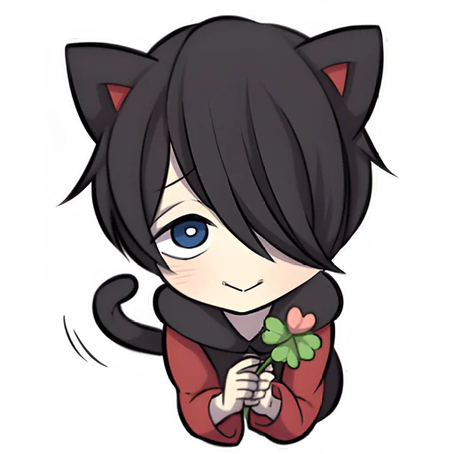 ❤️ Стикер «Чёрный котёнок 3» для Telegram