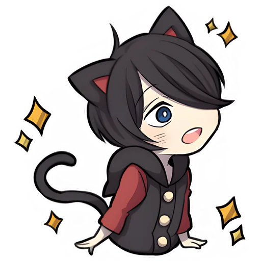 😱 Стикер «Чёрный котёнок 3» для Telegram