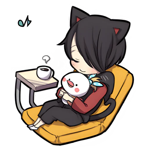 😴 Стикер «Чёрный котёнок 3» для Telegram