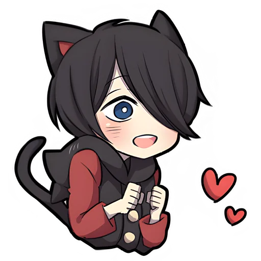 😍 Стикер «Чёрный котёнок 3» для Telegram
