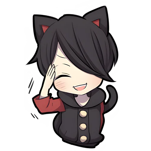 🫡 Стикер «Чёрный котёнок 3» для Telegram
