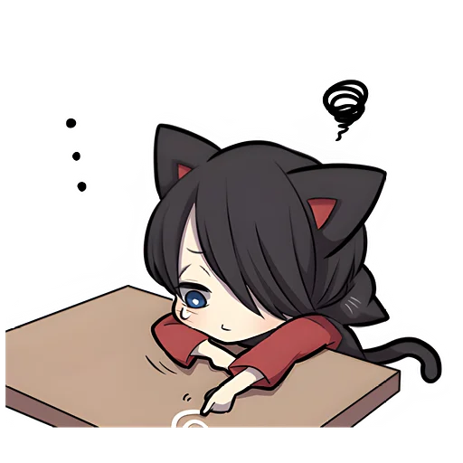 😌 Стикер «Чёрный котёнок 3» для Telegram